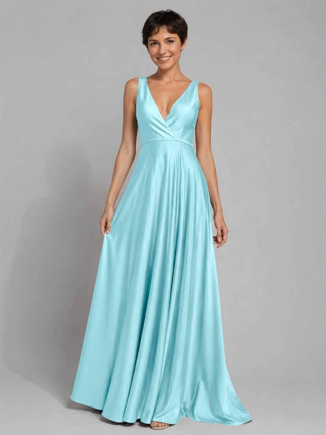 A-line Bridesmaid Dress with Cross-Over Bodice