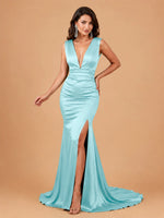 Mermaid Prom Dress with Deep V-neck 