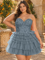 Sparkle Sweetheart Mini Gown Dress-Plus Size 