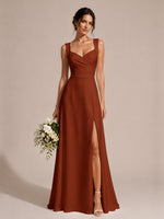 Sweetheart Neckline Bridesmaid Dress with Wide Straps