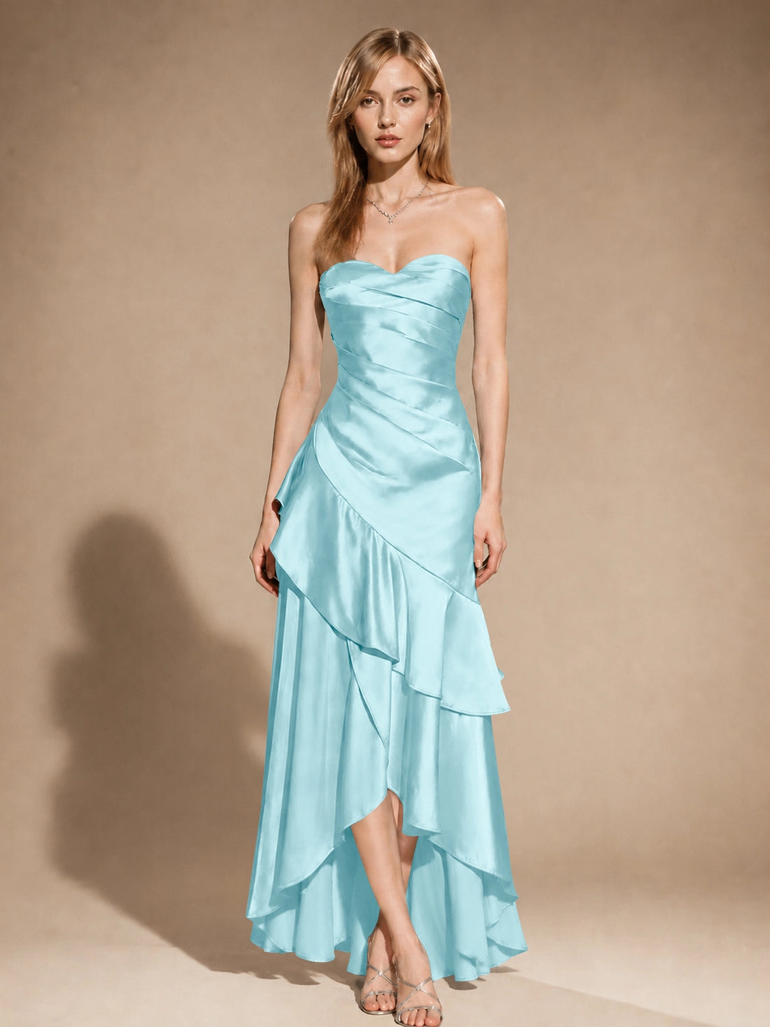 Strapless Prom Dress with Tiered Ruffles 
