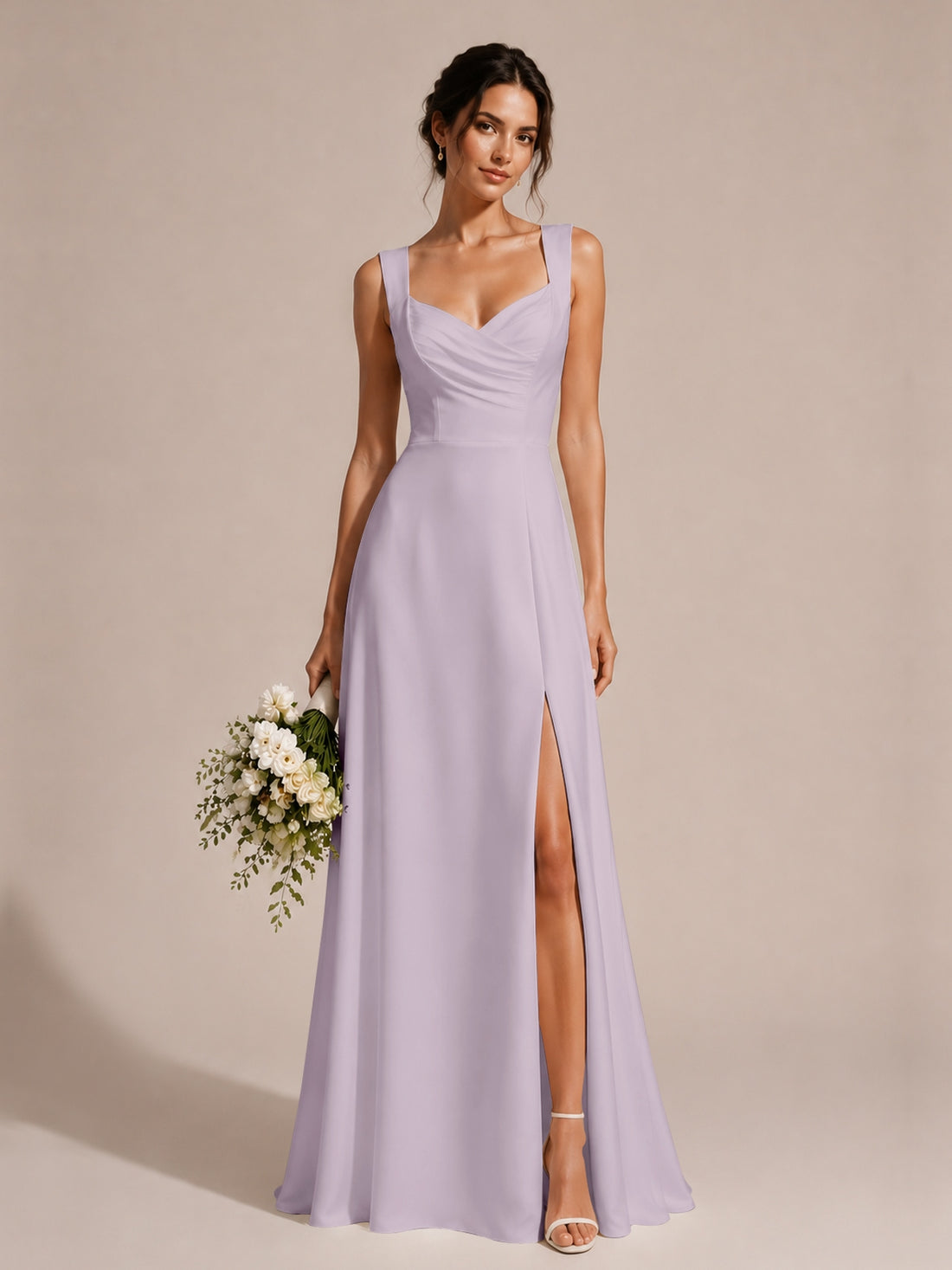 Sweetheart Neckline Bridesmaid Dress with Wide Straps