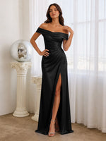 Off-the-Shoulder Prom Dress with Ruched Bodice 