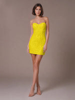 Velvet Sequin Homecoming Dress with Sweetheart Neckline 