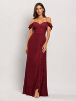 Sweetheart Neckline Bridesmaid Dress with Ruffled Details