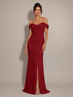 Trumpet Bridesmaid Dress with Slit