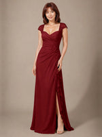 Chiffon Mother of the Bride Dress with Lace Appliques 