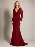 Mermaid Mother of the Bride Dress with Long Lace Sleeves 