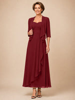 Two-piece Mother of the Bride Dress with Ruffle Design 