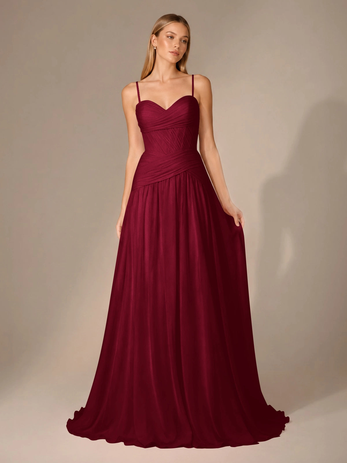 Chiffon Bridesmaid Dress with Ruched Design 