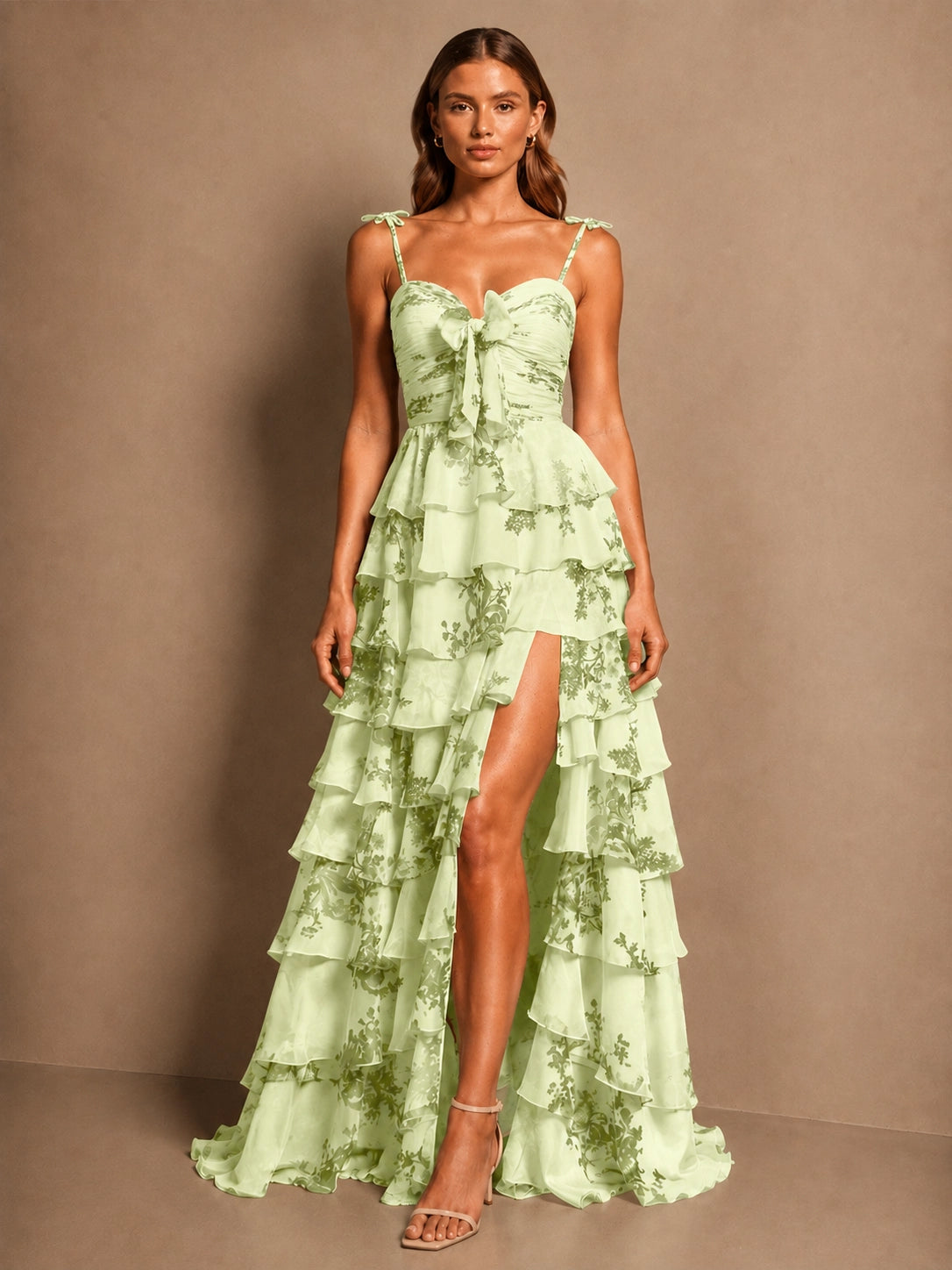 Floral Pattern High-low Dress 