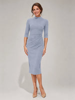 Sheath Mother of the Bride Dress with Mock Neckline 