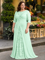 Lace Mother of the Bride Dress with Applique-Plus Size 