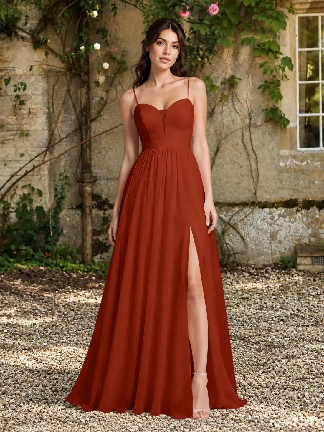 A-Line Bridesmaid Dress with Spaghetti Straps