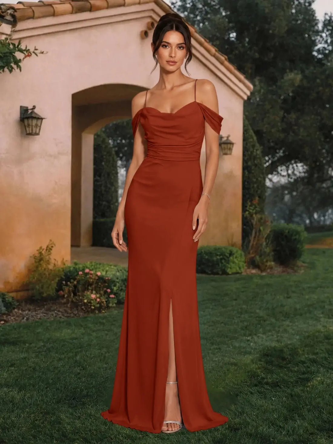 Trumpet Bridesmaid Dress with Slit