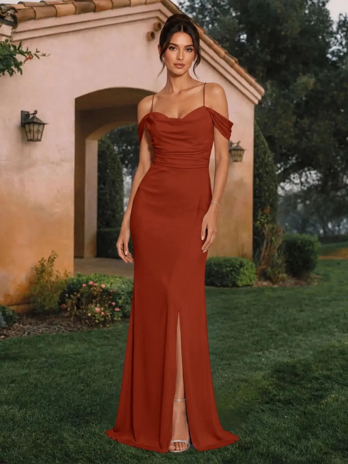 Trumpet Bridesmaid Dress with Slit