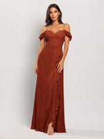 Sweetheart Neckline Bridesmaid Dress with Ruffled Details