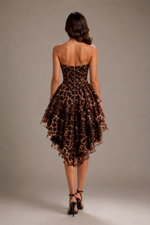 Leopard Print High-Low Dress 