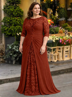 Lace Mother of the Bride Dress with Applique-Plus Size 