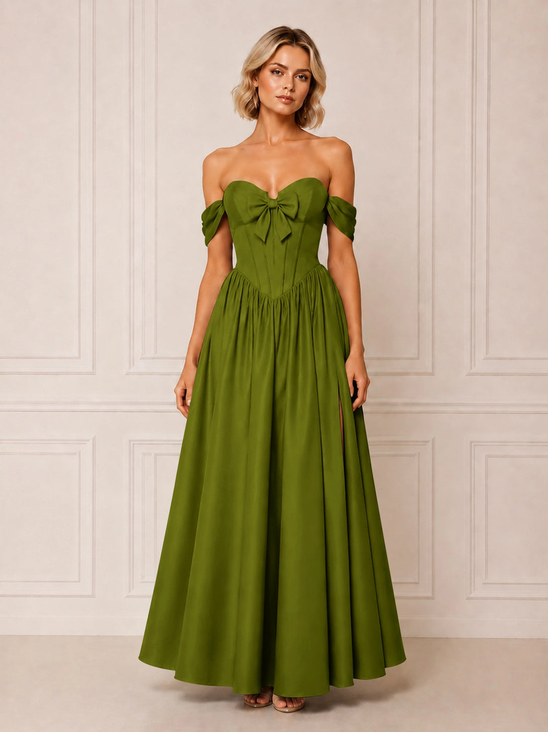 A-line Bridesmaid Dress with Bow Detail 