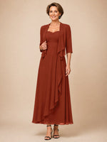 Two-piece Mother of the Bride Dress with Ruffle Design 