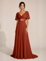 Cowl Neck Bridesmaid Dress with Cut-Out Detail