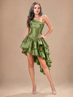 Asymmetric Homecoming Dress with One-Shoulder Neckline 