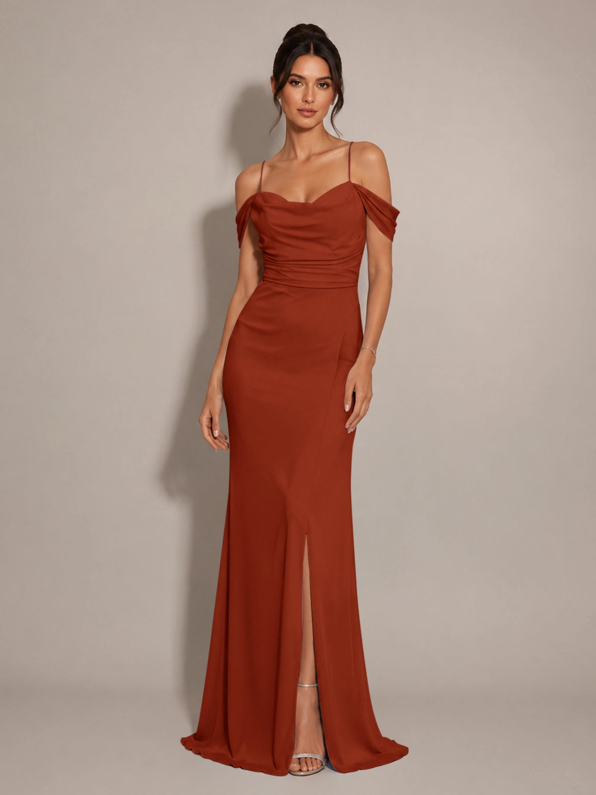 Trumpet Bridesmaid Dress with Slit