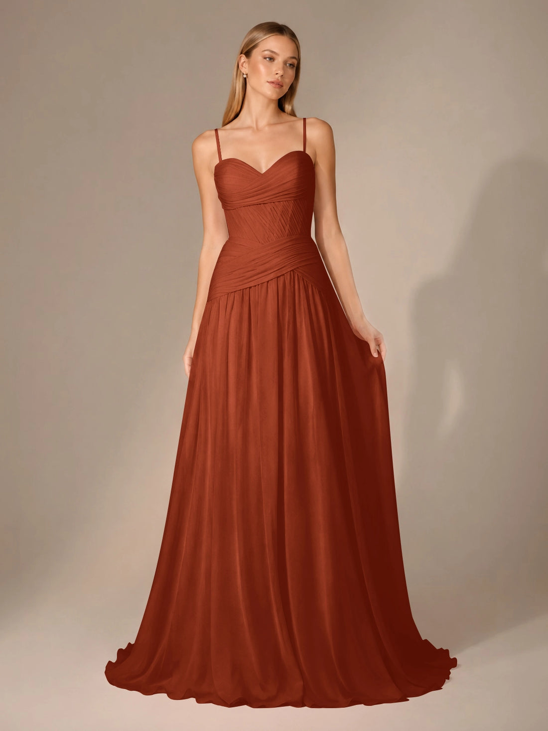 Chiffon Bridesmaid Dress with Ruched Design 