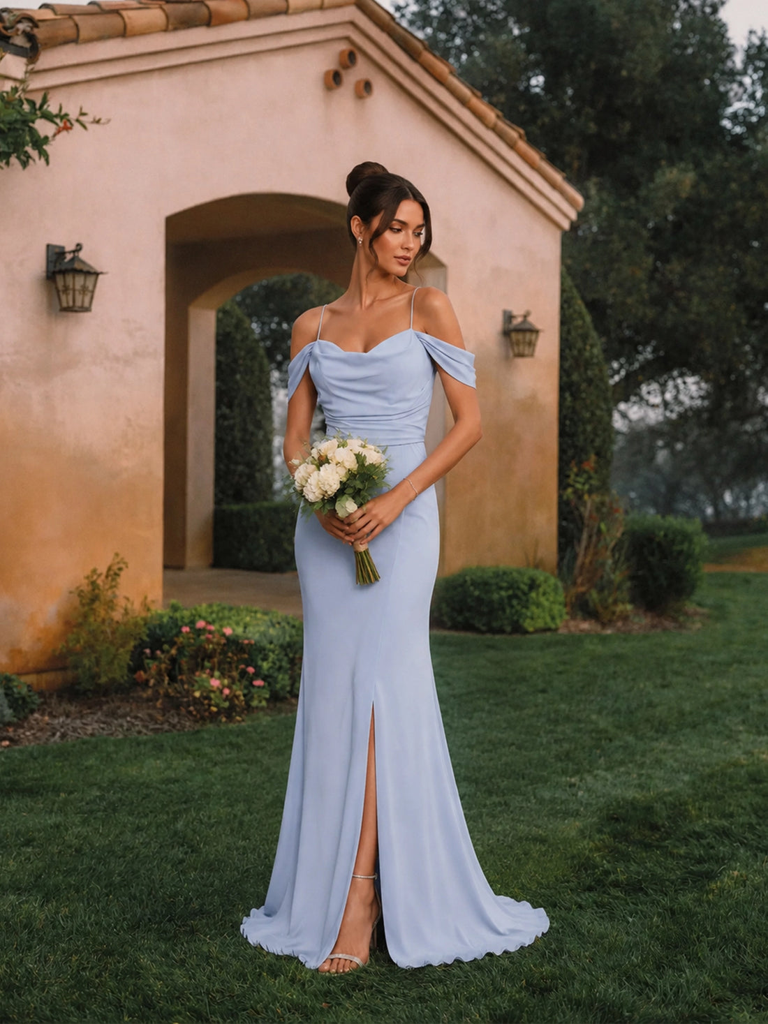 Trumpet Bridesmaid Dress with Slit