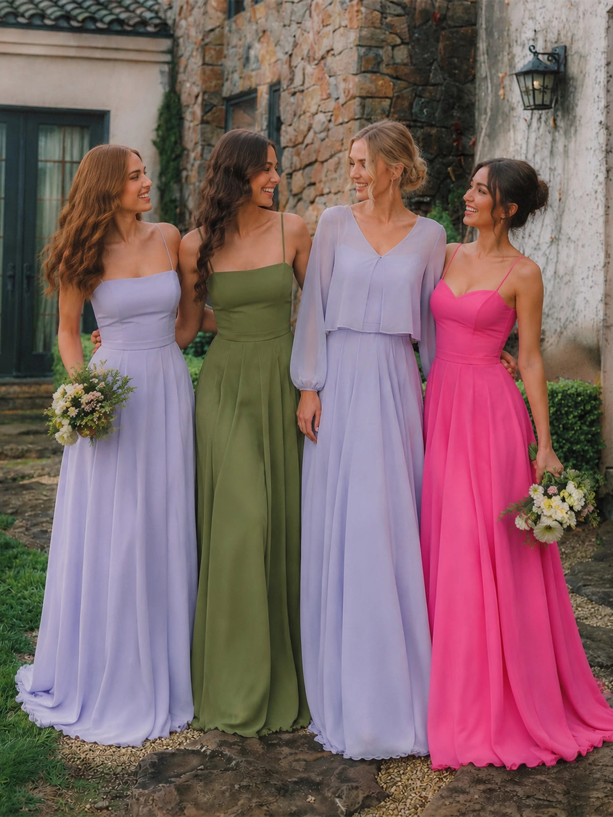 Two-Piece Square Neckline Bridesmaid Dress with Jacket
