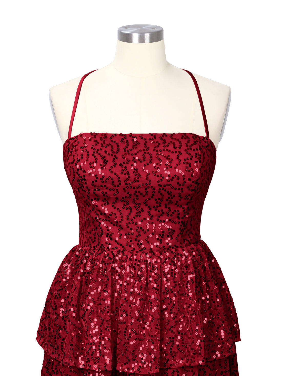 Sequined Halter Flare Mini Dress 
