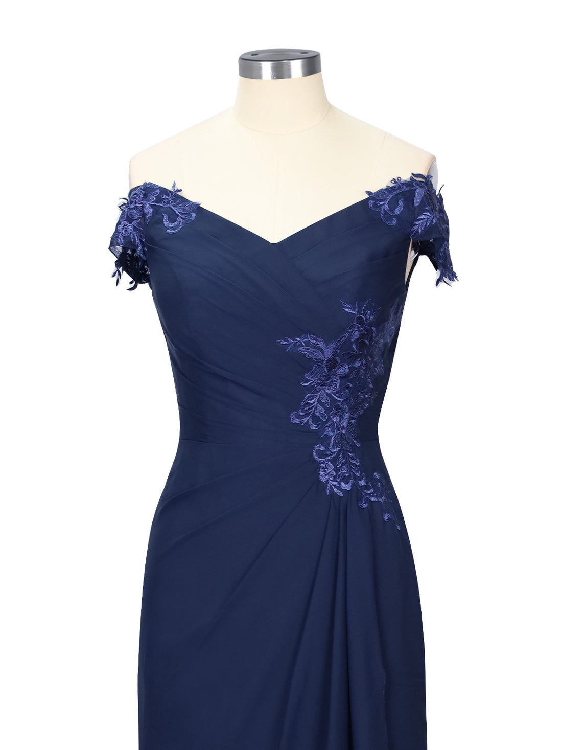 Off-Shoulder Chiffon Sheath Dress 