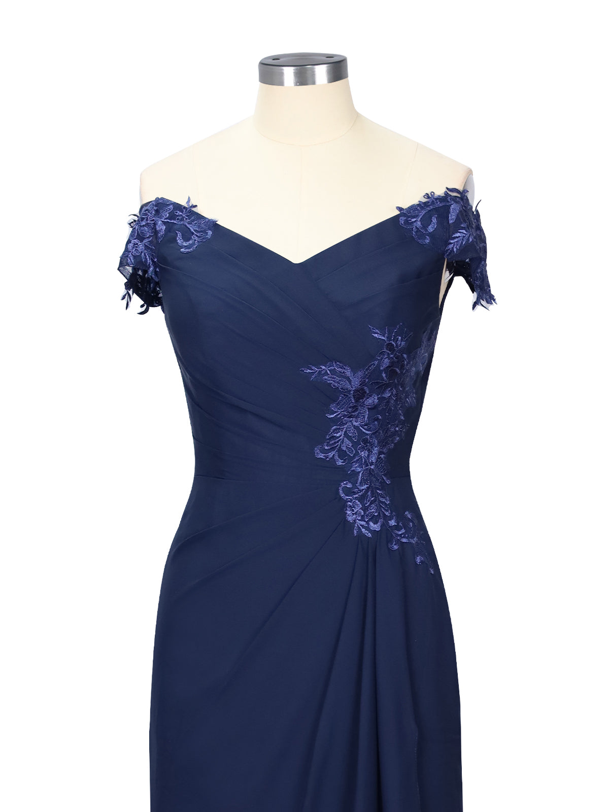 Off-Shoulder Chiffon Sheath Dress 