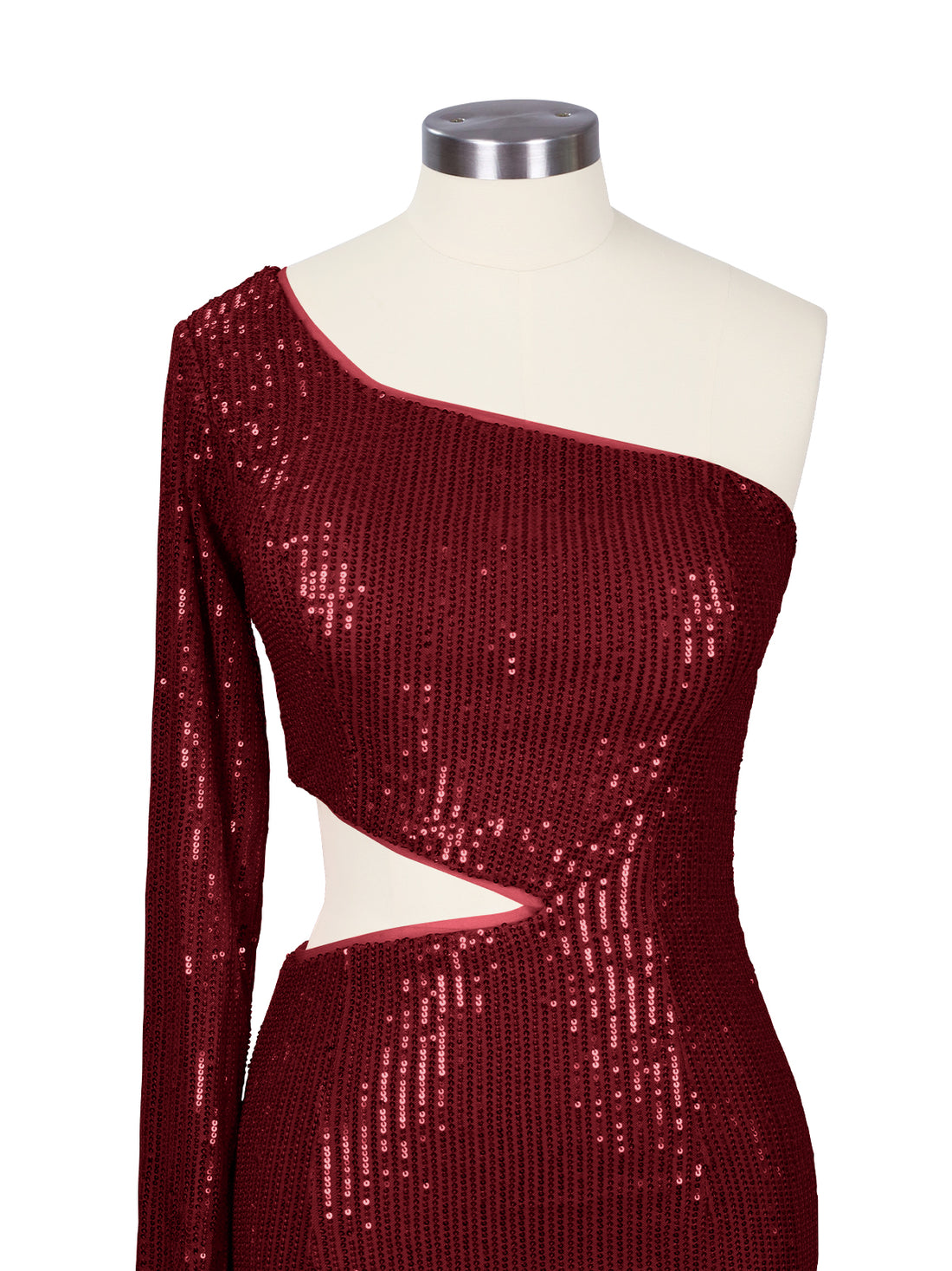 Waist Cutout One Shoulder Mini Dress 