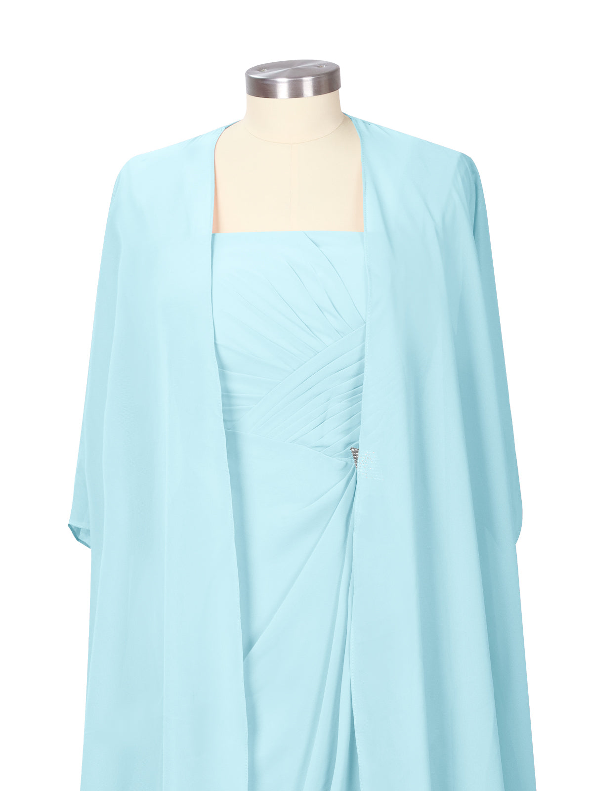 Ruched Chiffon Two-Piece Dress Set 