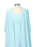 Ruched Chiffon Two-Piece Dress Set 