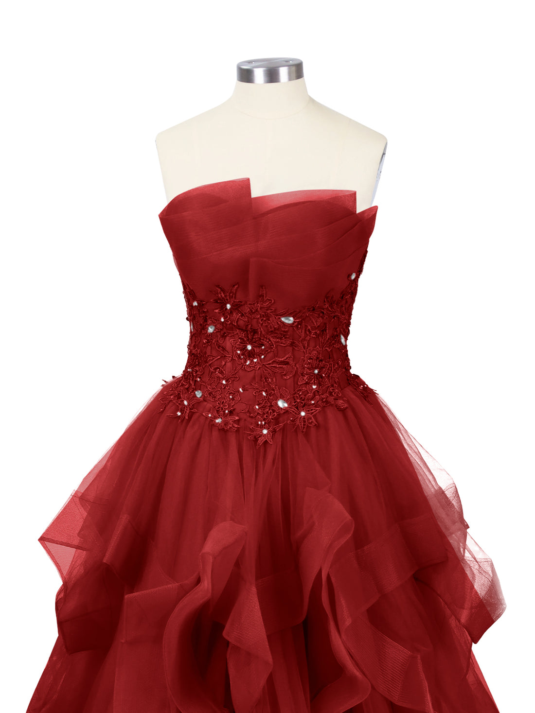 Tiered Strapless Prom Dress 