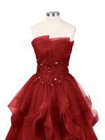 Tiered Strapless Prom Dress 