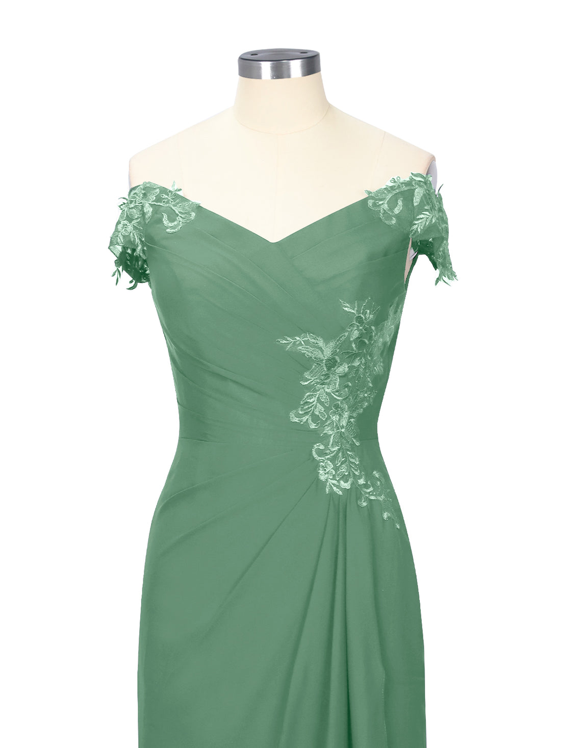 Off-Shoulder Chiffon Sheath Dress 