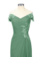 Off-Shoulder Chiffon Sheath Dress 