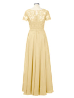 Illusion Applique Chiffon Dress 