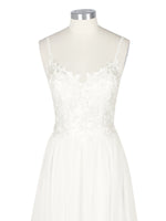 Applique Slit Chiffon Wedding Dress 