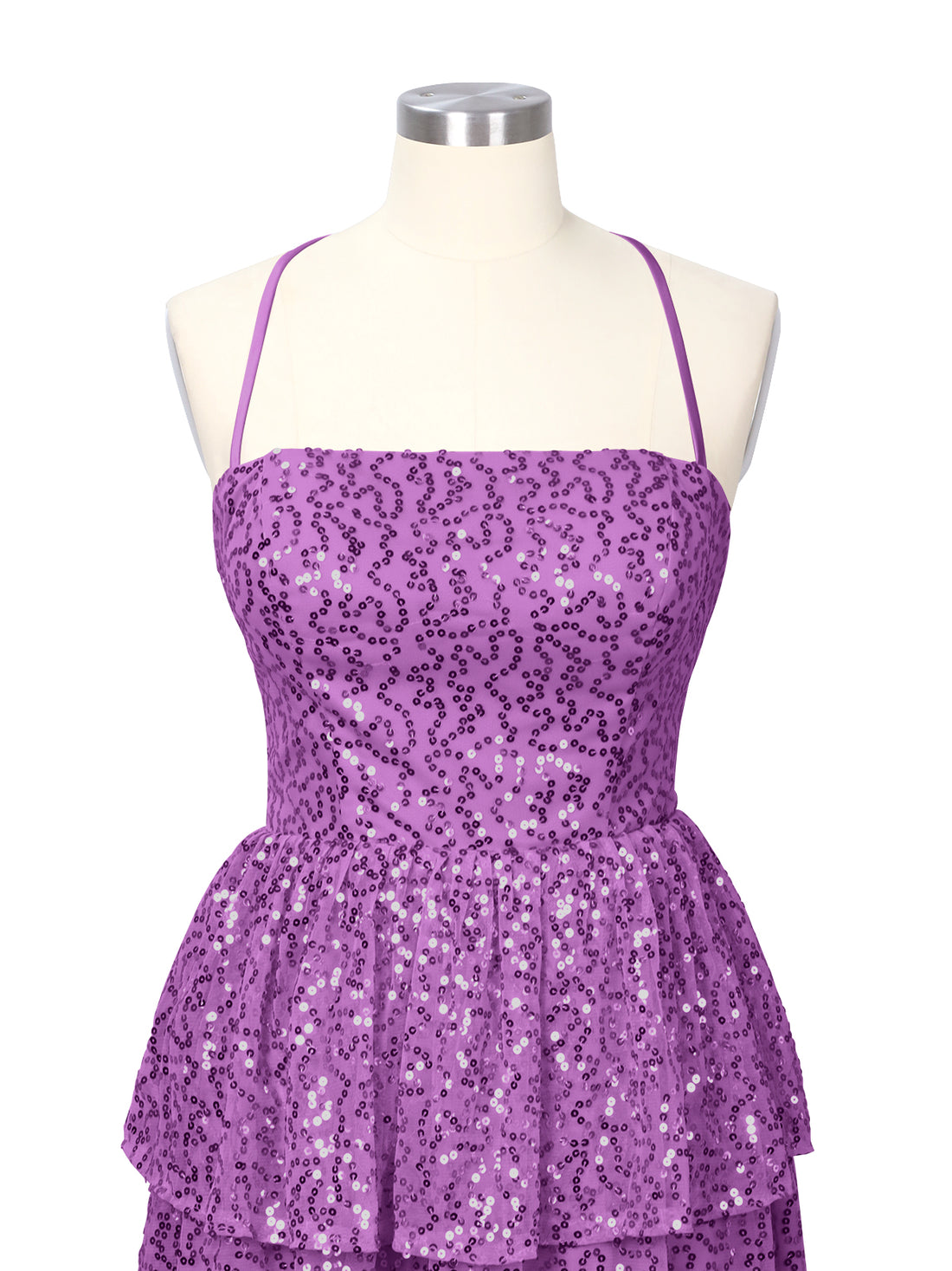 Sequined Halter Flare Mini Dress 