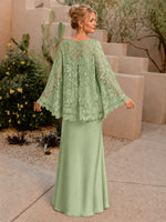 Two-piece Mother of the Bride Dress with Lace Top