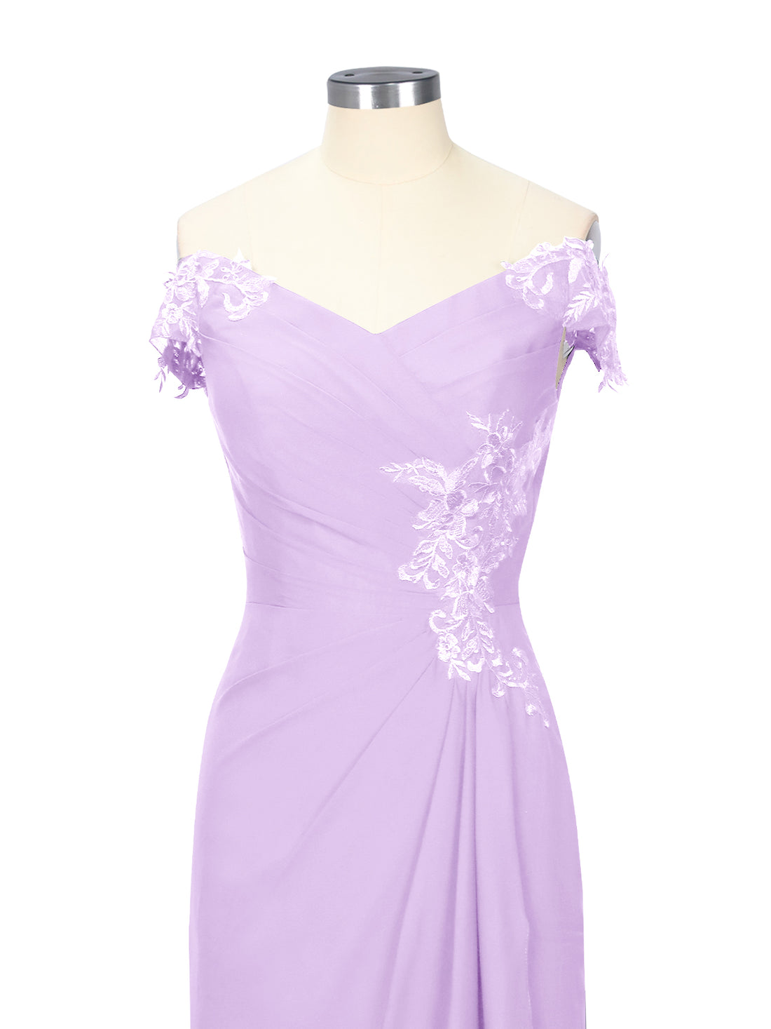 Off-Shoulder Chiffon Sheath Dress 
