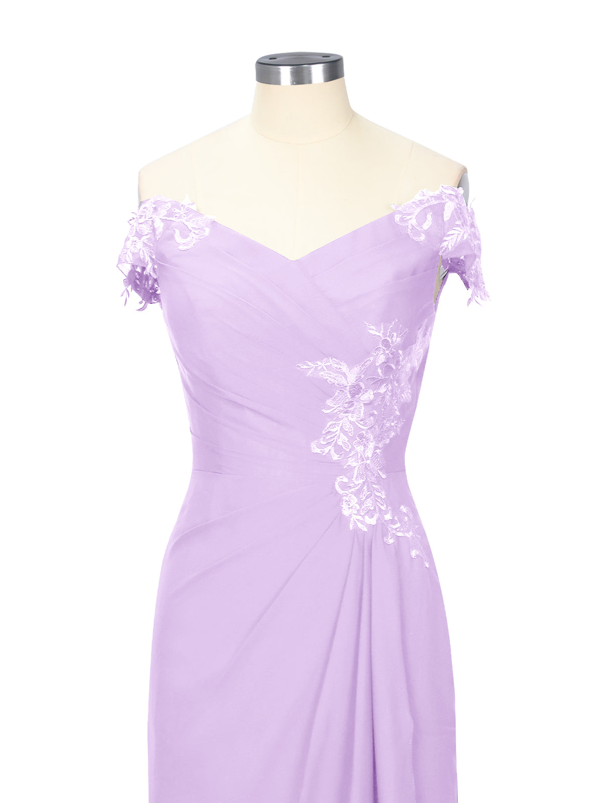Off-Shoulder Chiffon Sheath Dress 