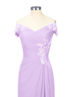Off-Shoulder Chiffon Sheath Dress 
