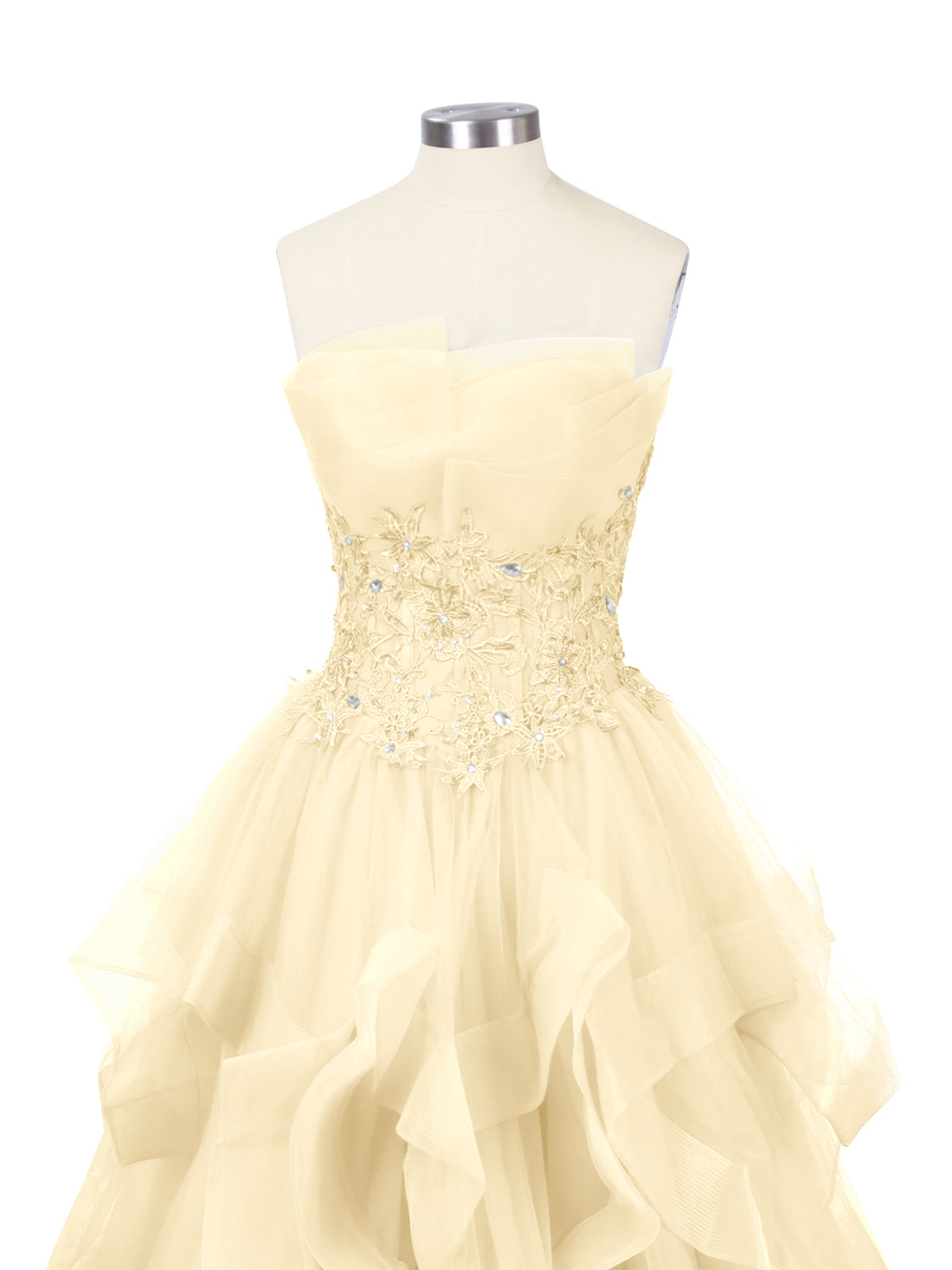Tiered Strapless Prom Dress 