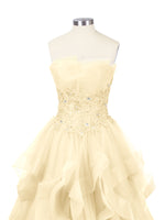 Tiered Strapless Prom Dress 